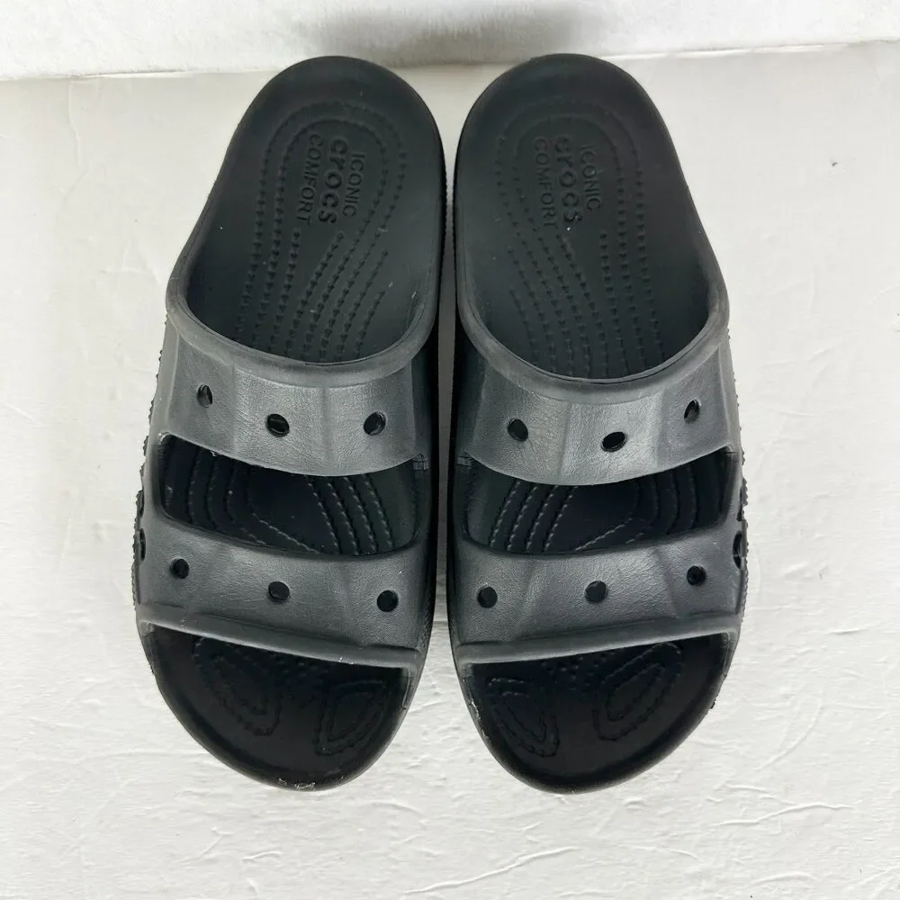 Crocs Women's Baya Slide Sandal Size 9 Black Summer Beach Casual Comfort